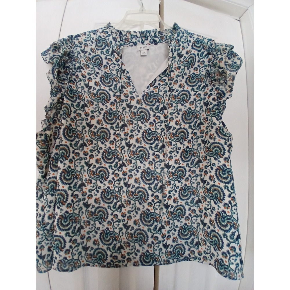 Jβ Crew Womens 2XL Print Sleeveless Top Careerware Spring Summer